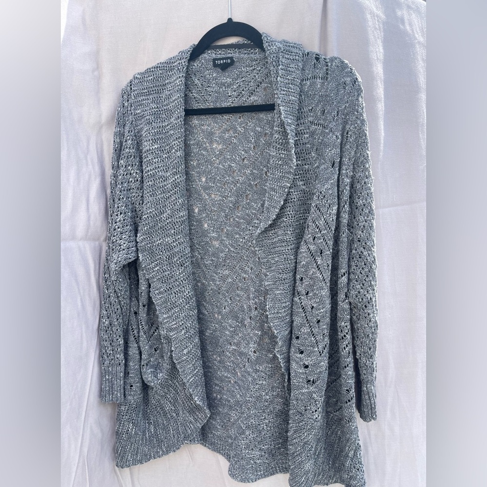 Torrid Gray Heathered Cardigan Sweater